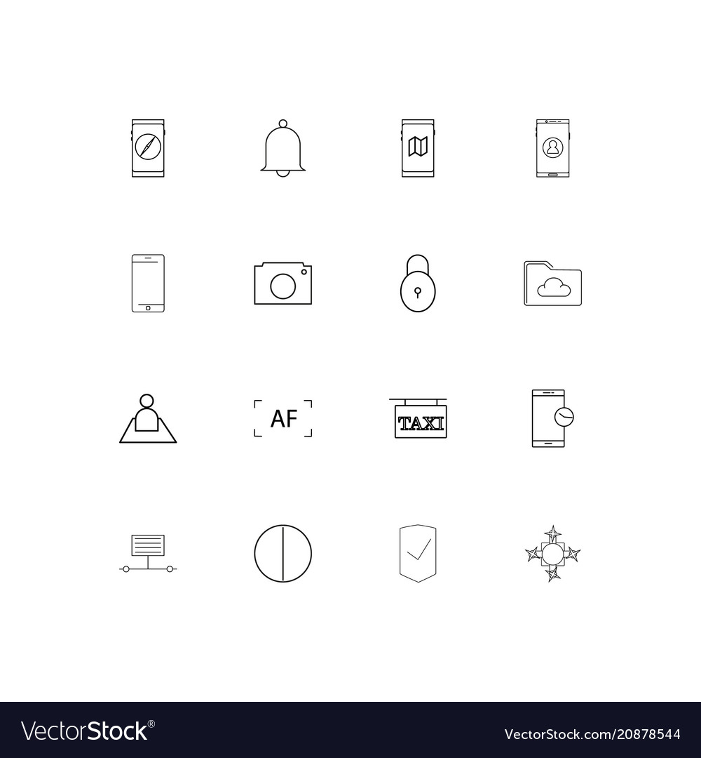 Devices linear thin icons set outlined simple