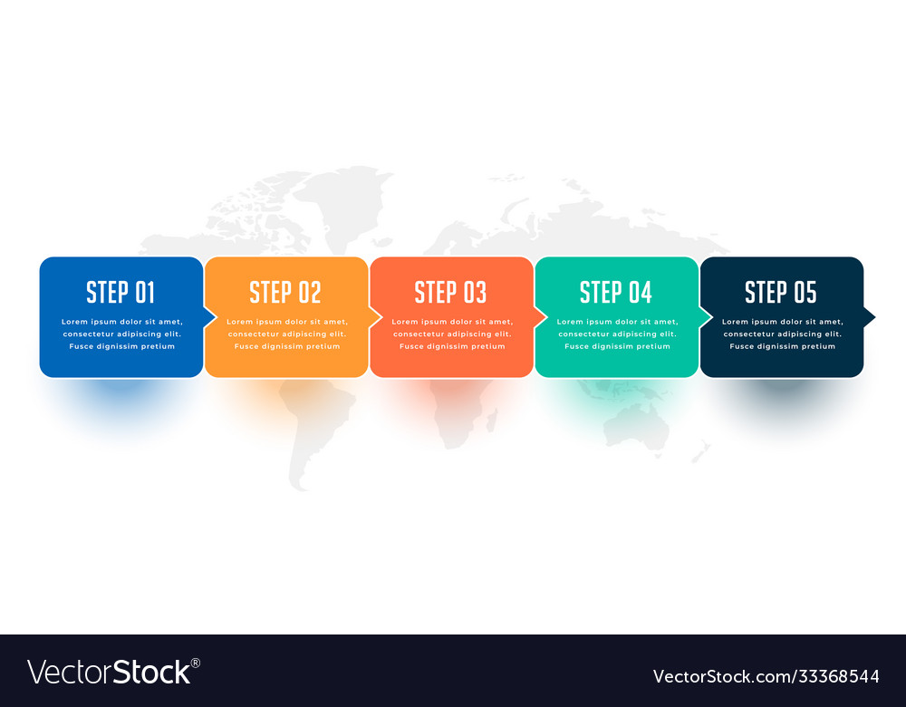 Fünf Schritte moderne Business Infografik Vorlage