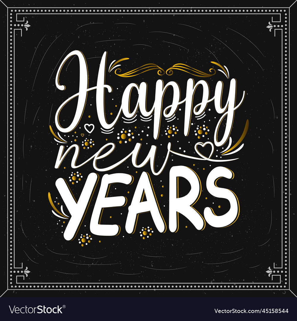 Happy new year lettering design Royalty Free Vector Image