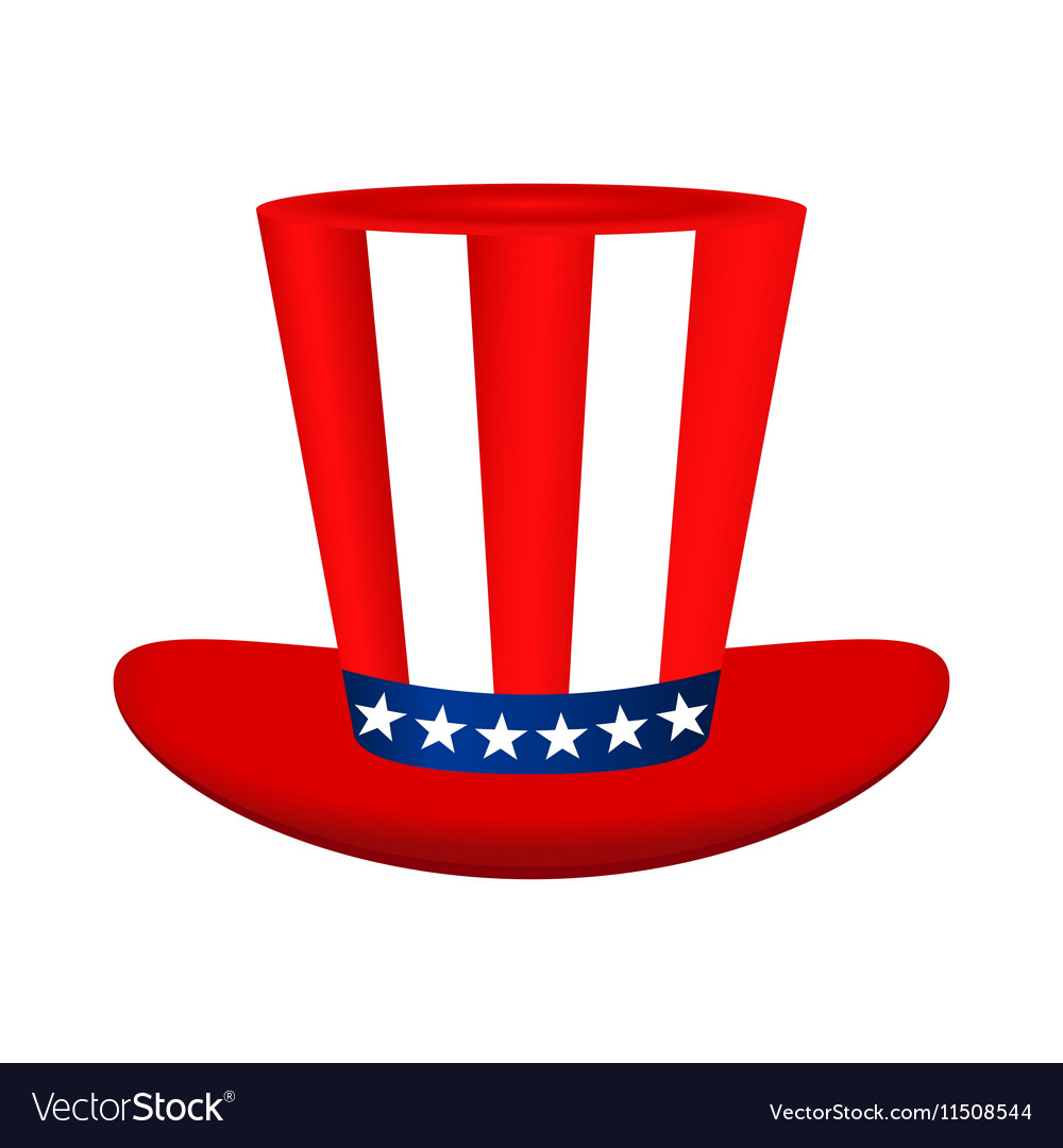 Hat with american flag image on white background Vector Image