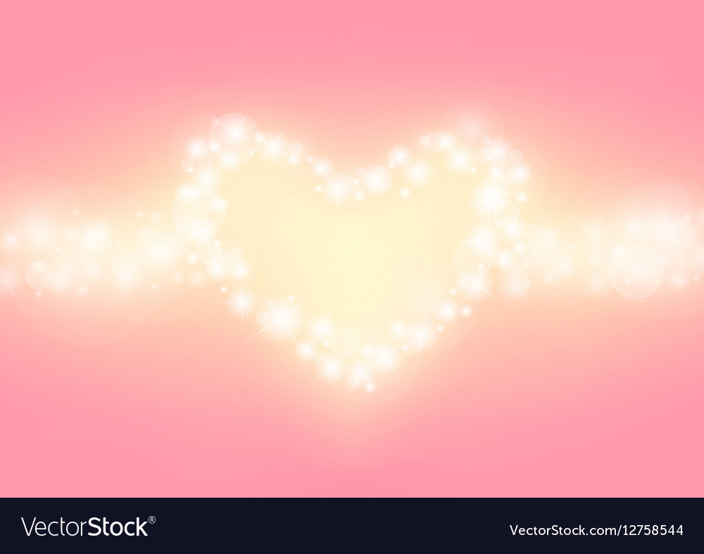 Heart abstract sparkling frame pink background