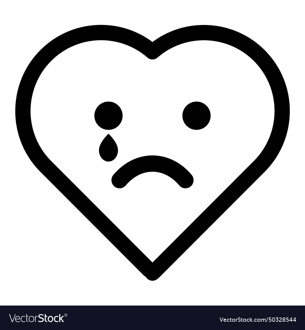 Heart shape emoji flat icon isolated on white