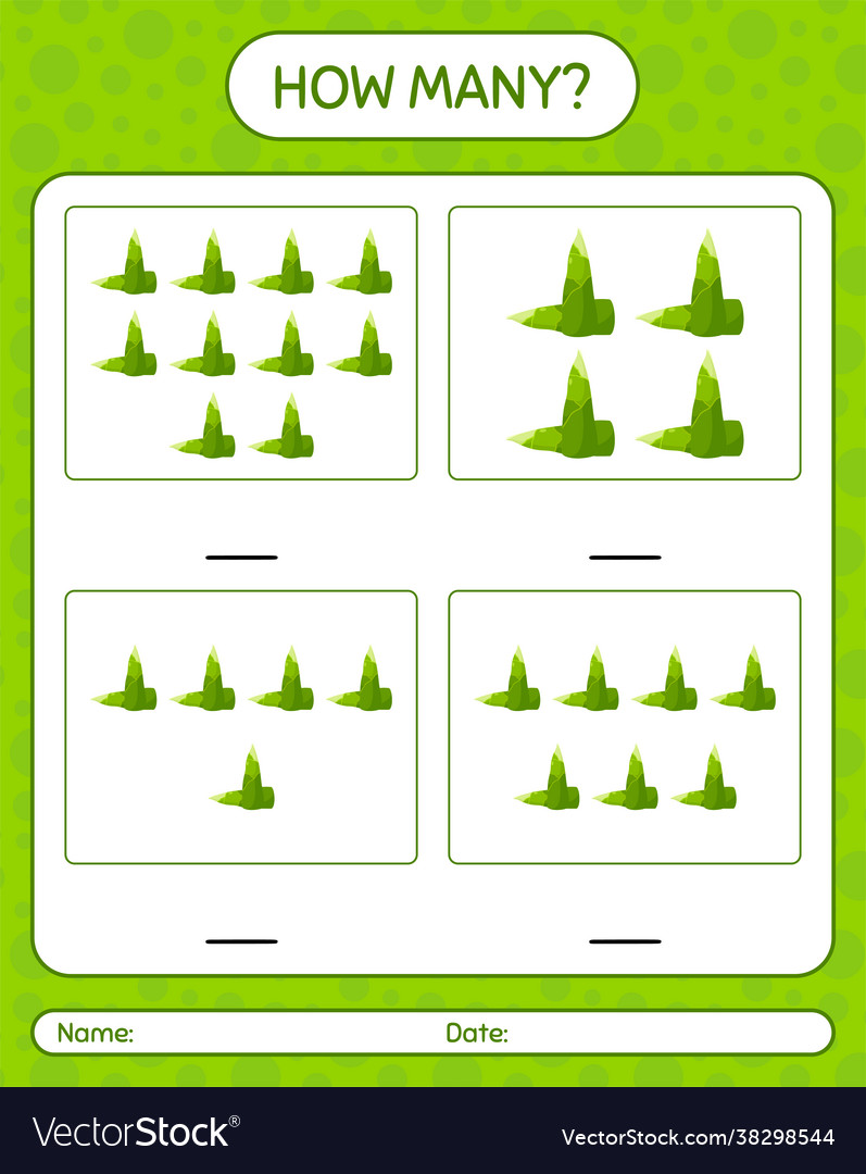 How many counting game with bamboo shoot vector image How many counting game with bamboo shoot