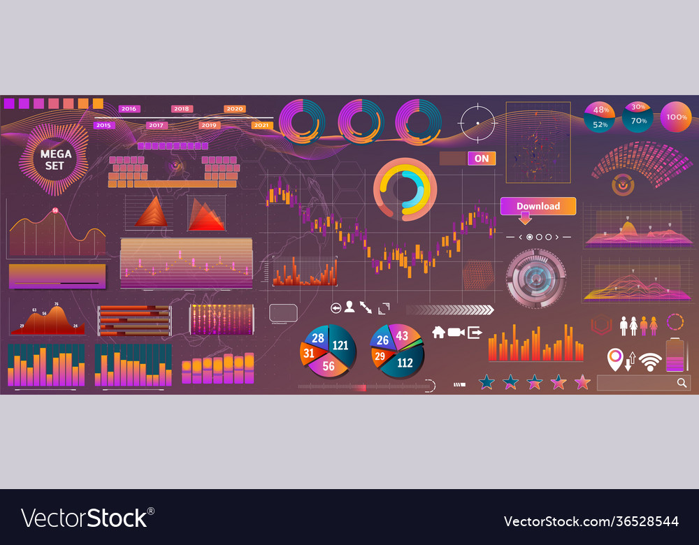 Hud big set elements for design and apps