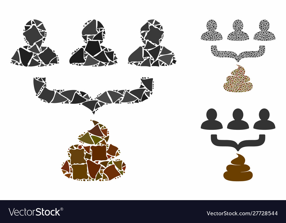 Human shit aggregator funnel composition icon vector image Human shit aggregator funnel composition icon