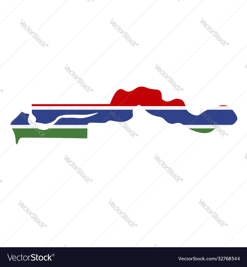 Landkarte gambia - flag