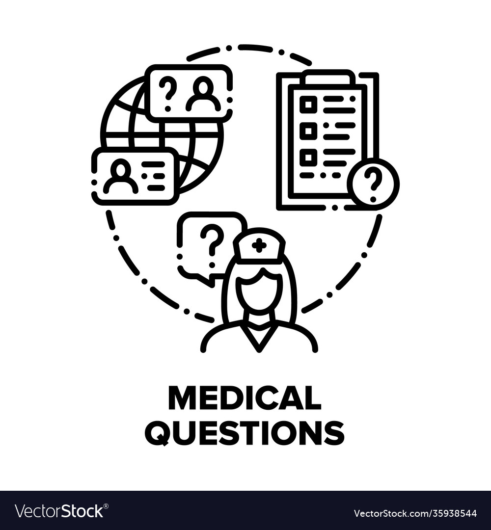 Medical questions and answers concept black Vector Image