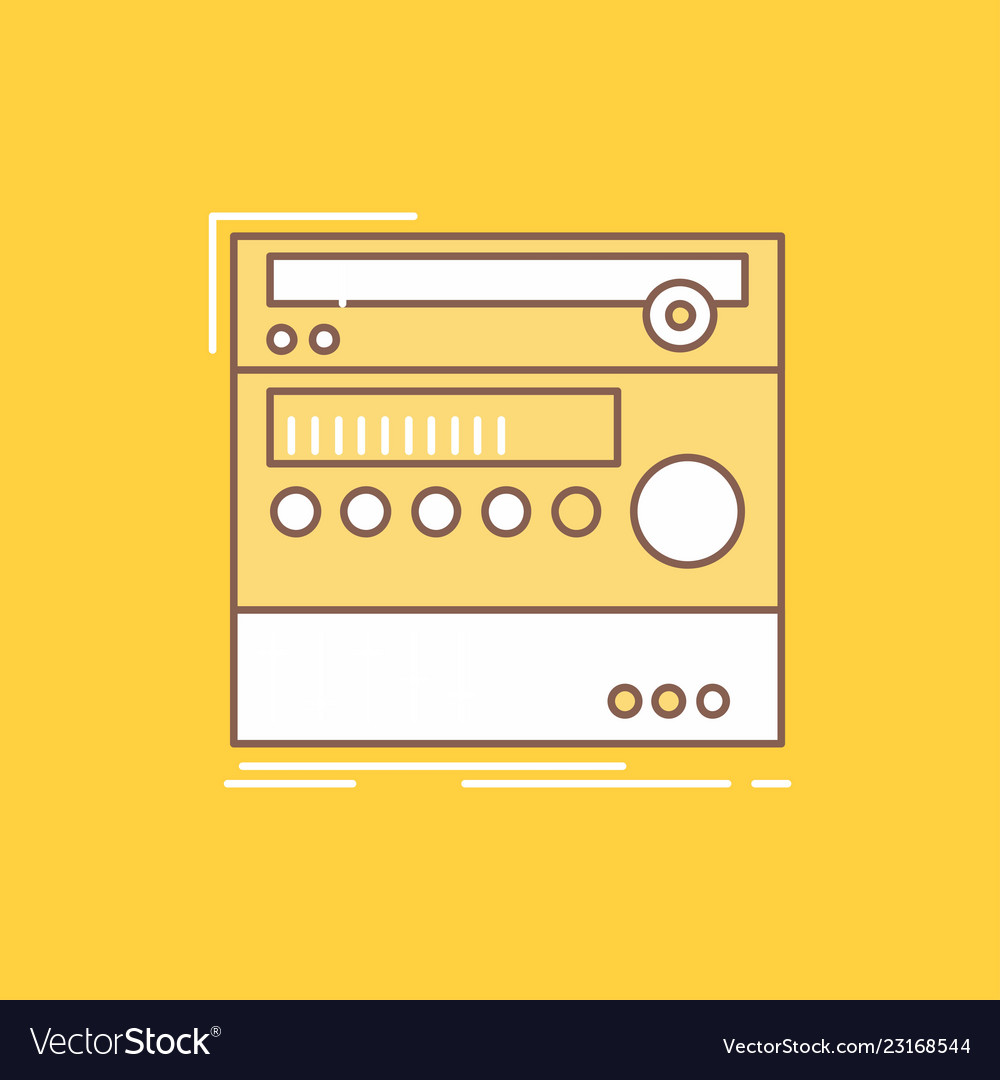 Rack component module sound studio flat line Vector Image