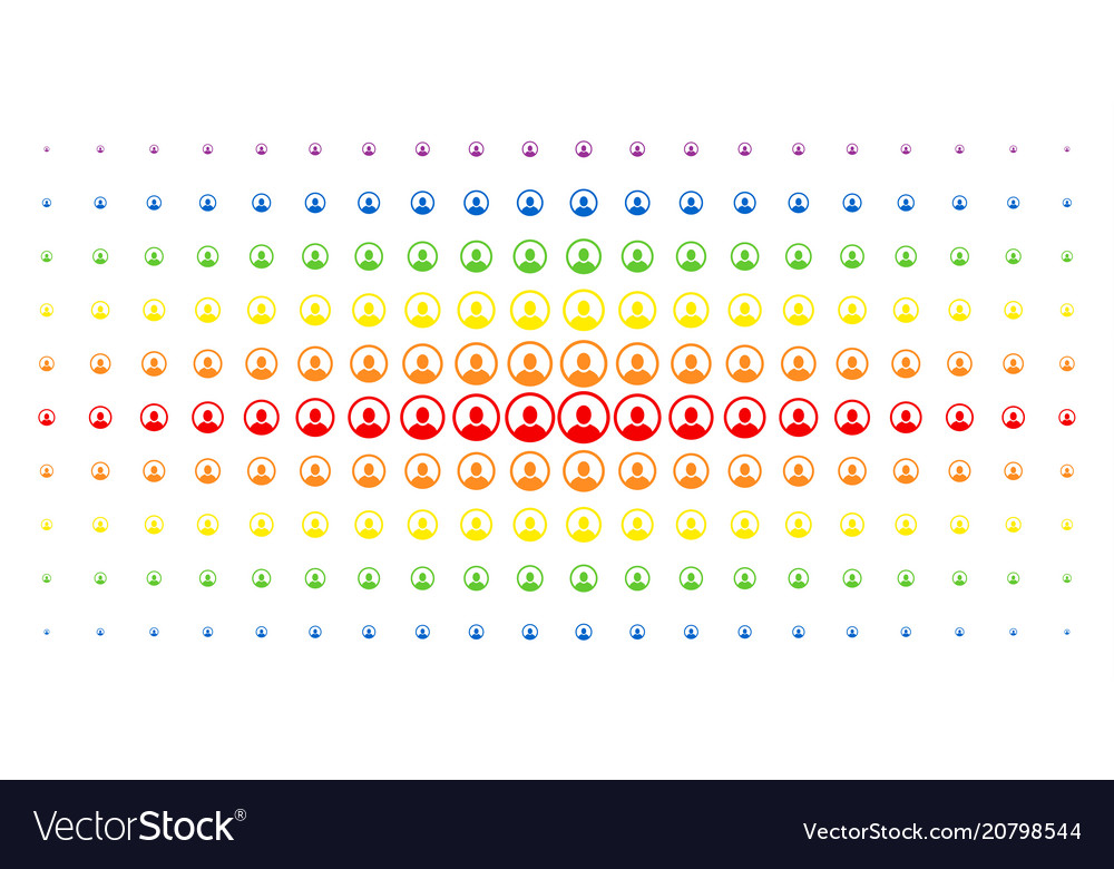Rounded user portrait spectral halftone array vector image Rounded user portrait spectral halftone array