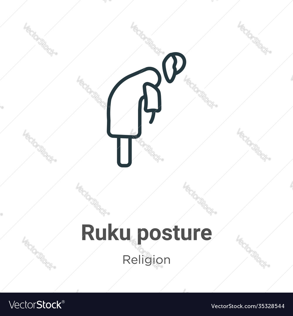 Ruku posture outline icon thin line black