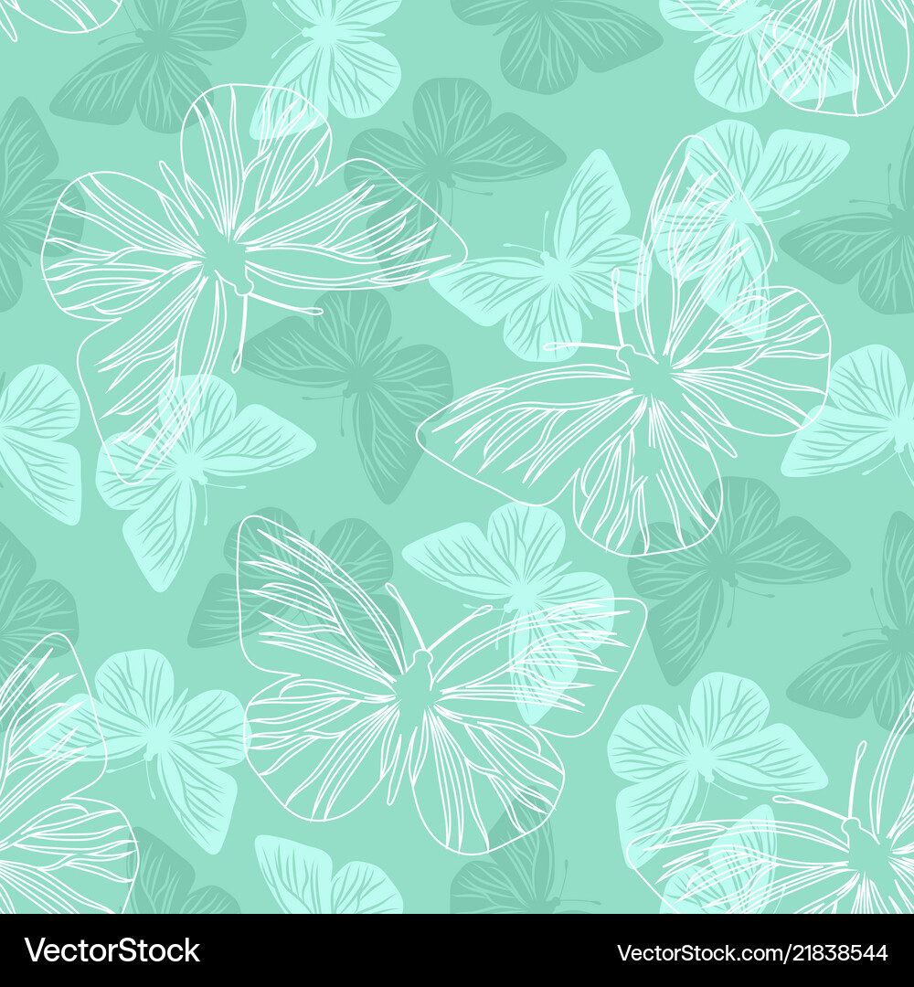 Seamless pattern with butterflies Royalty Free Vector Image