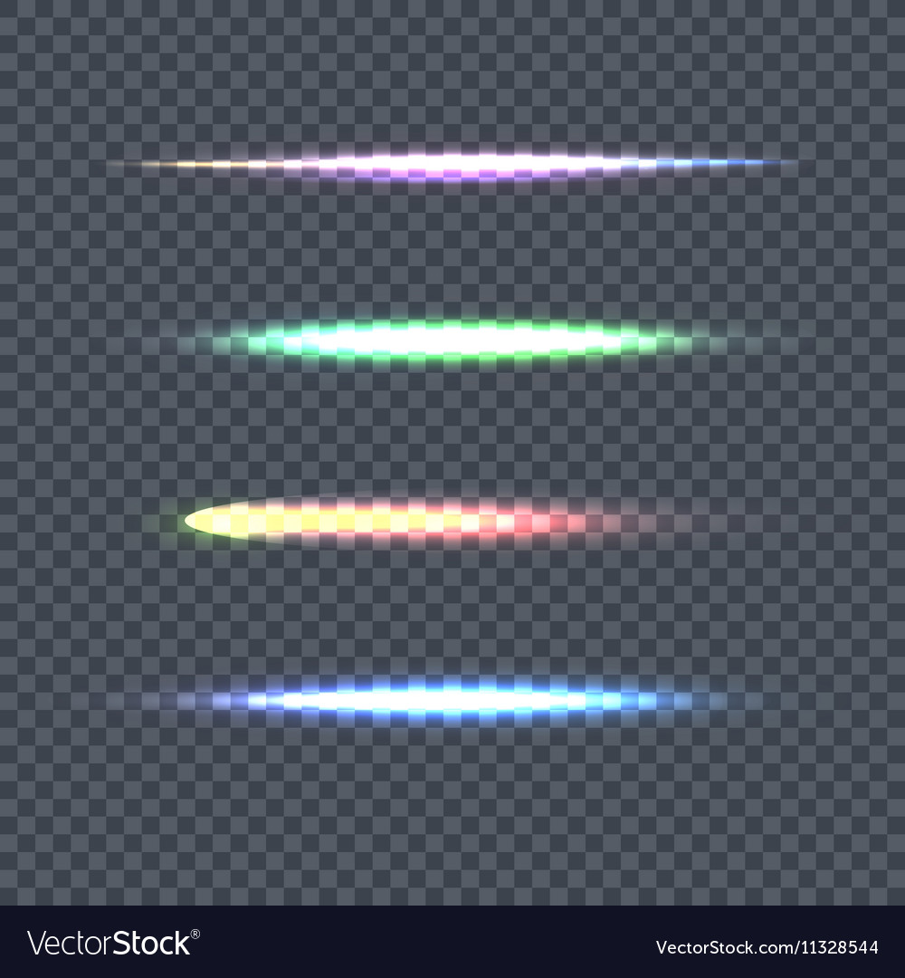 Set of light line on transparent background