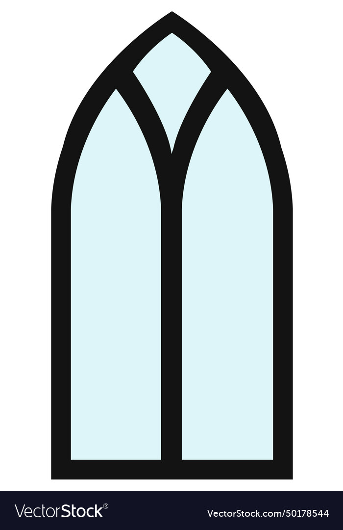 Silhouette of window frame in medieval style