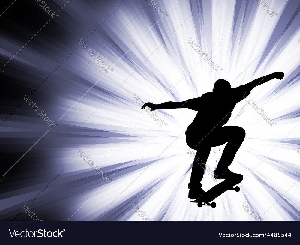 Skateboarder - abstract background