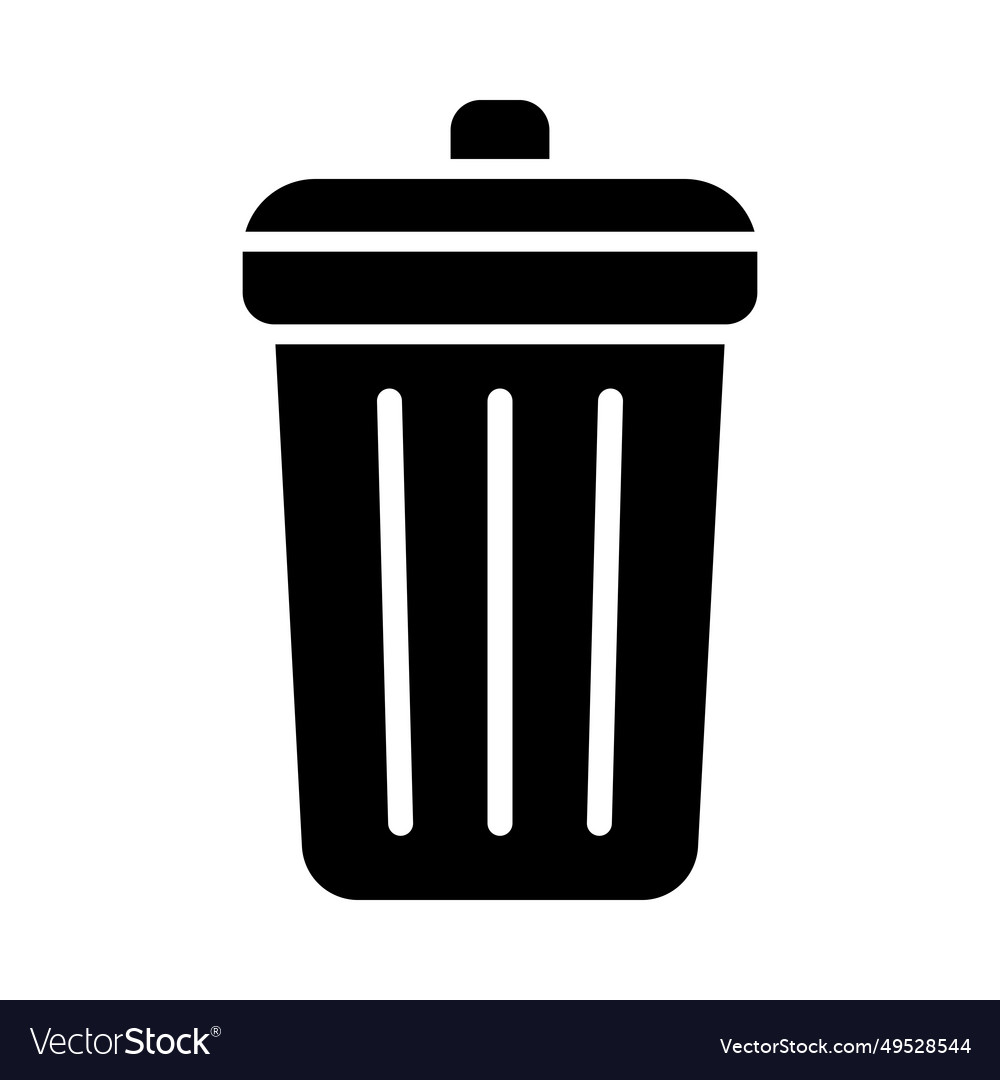 Trash bin glyph icon for personal and commercial Vector Image