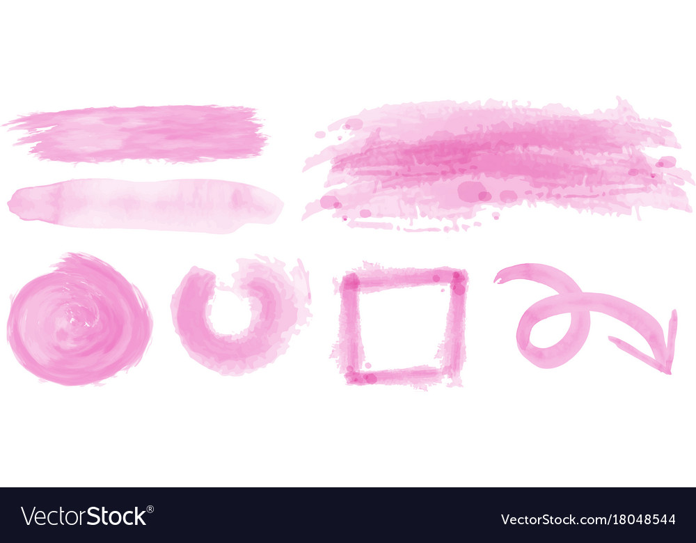 Watercolor strokes in pink color