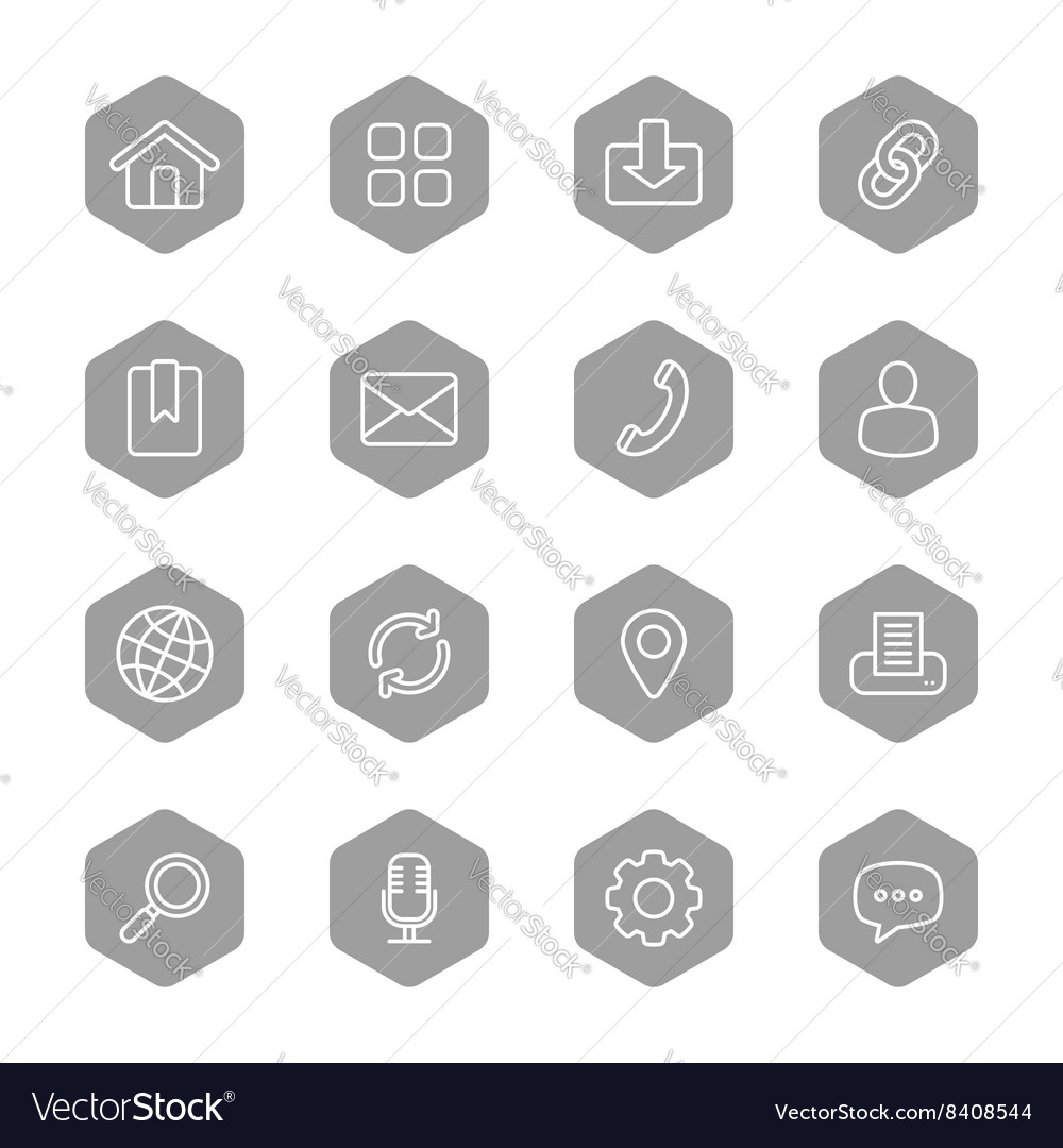Web Icon Set - Hexagon Style