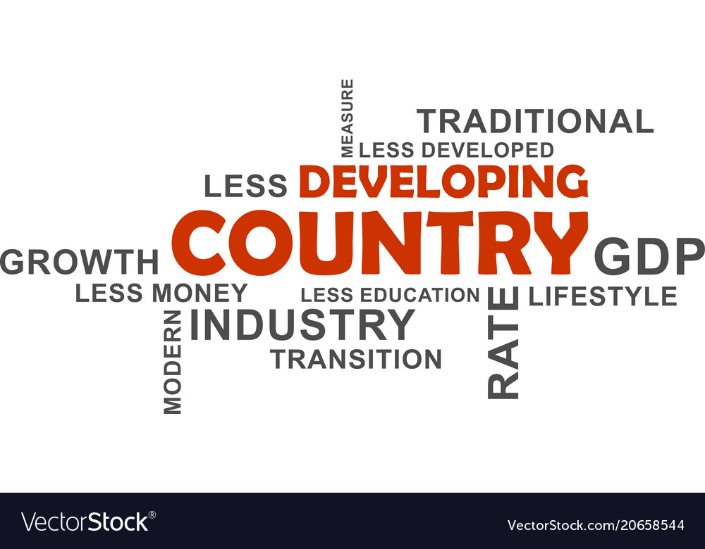 Word cloud - developing country Royalty Free Vector Image