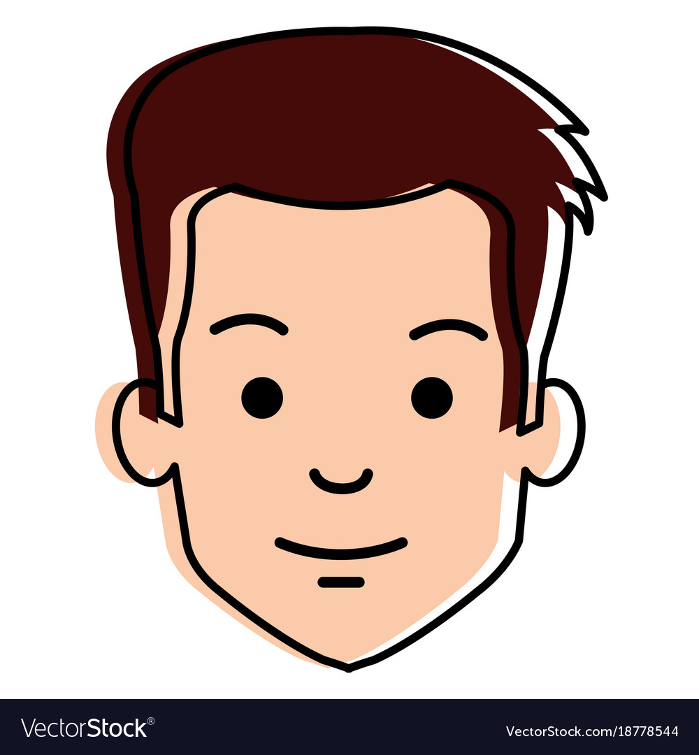 Young Man Head Avatar Character Royalty Free Vector Image