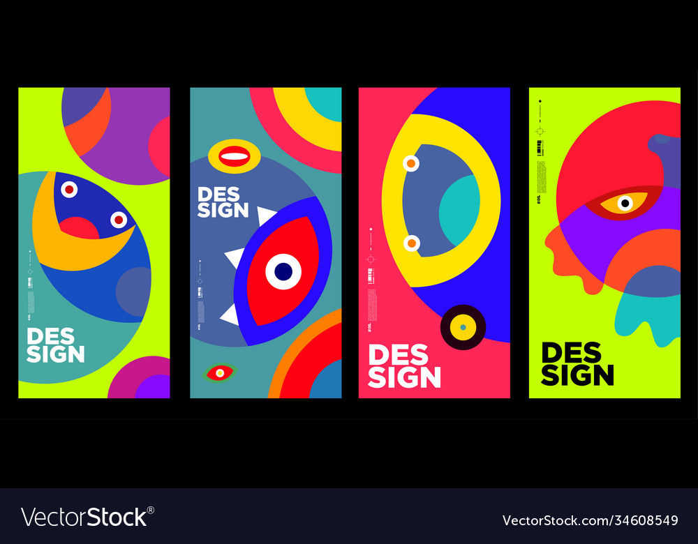 Abstract colorful geometric and curvy pattern