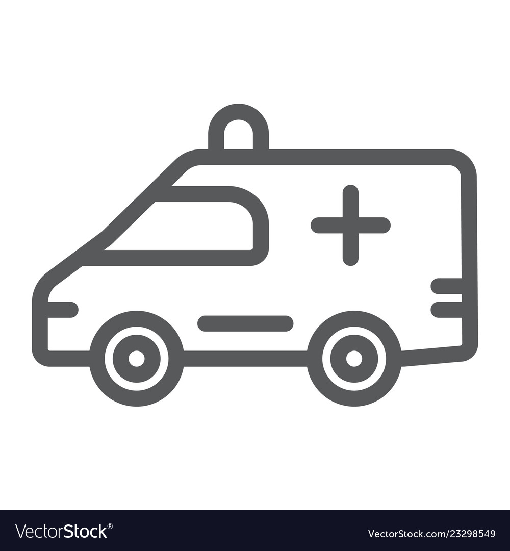 Ambulance Line Icon Medical And Car Emergency Vector Image