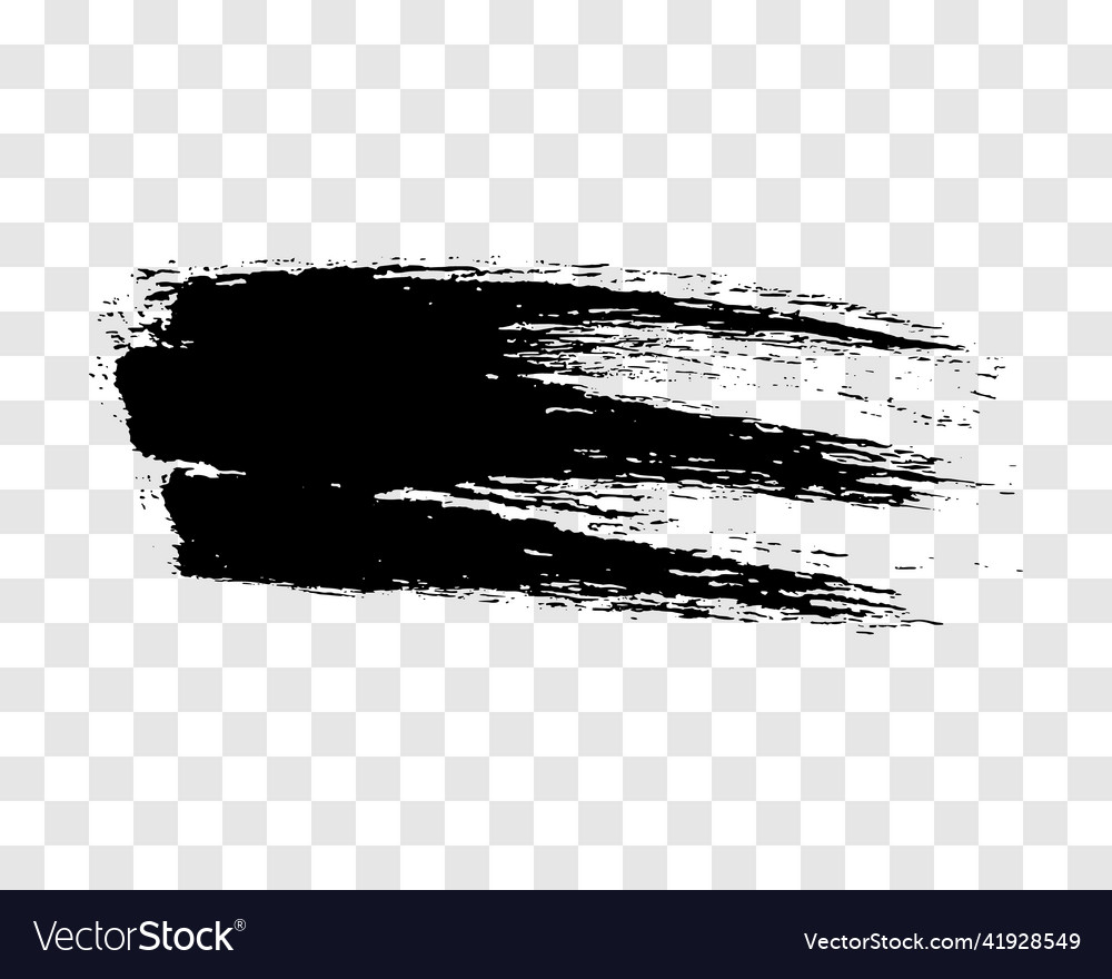 Black brush stroke on transparent background Vector Image