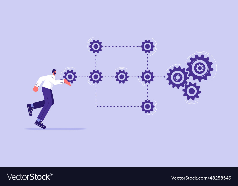 Business process and workflow automation vector image Business process and workflow automation
