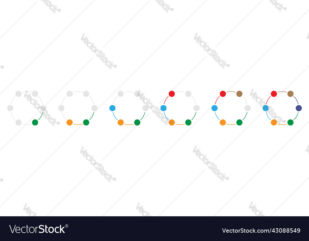 Circular progress step phase indicator element Vector Image Circular progress step phase indicator element
