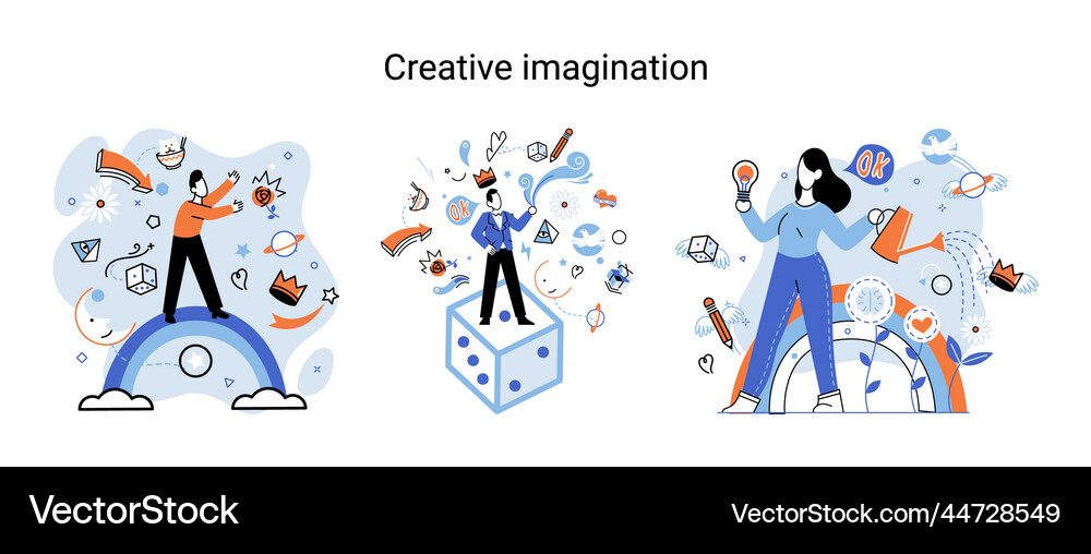 Creative mind imagination or brainstorm Royalty Free Vector