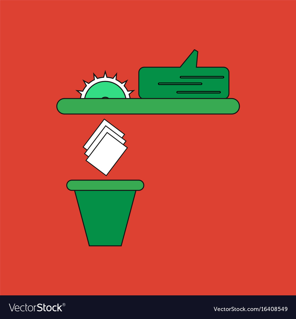 Flat icon design collection paper and trash