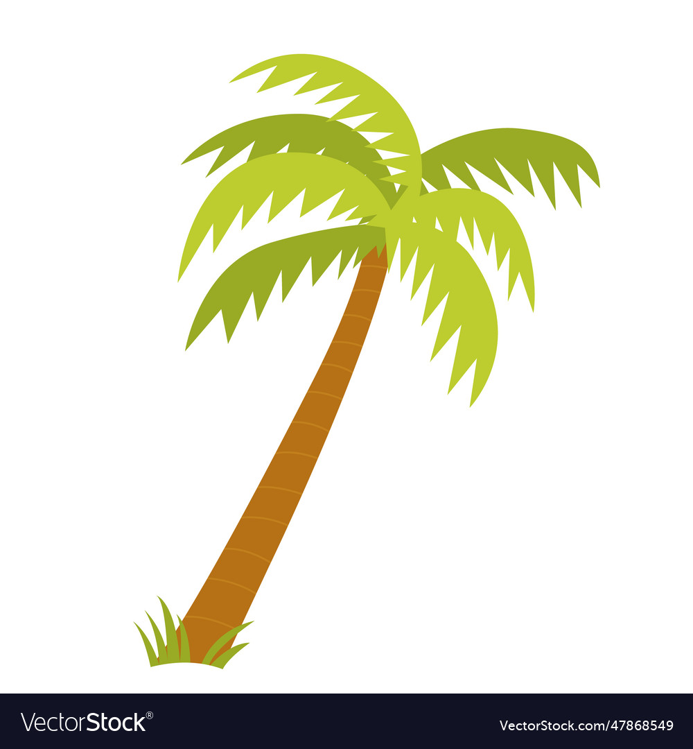 Flat style beach palm