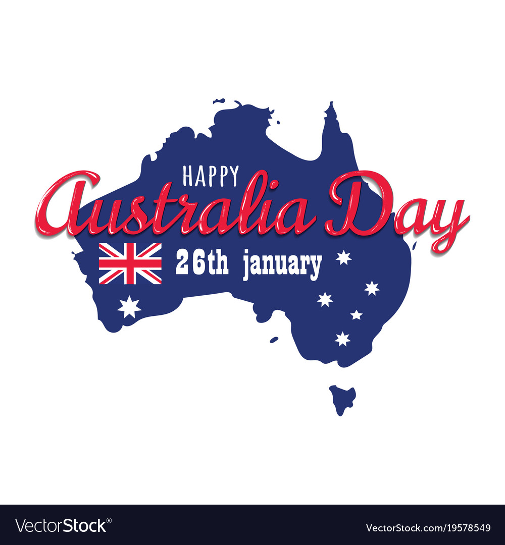 Happy australia day 26 january festive with flag