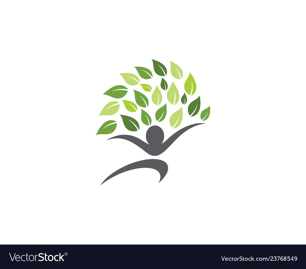 Human character logo sign Royalty Free Vector Image