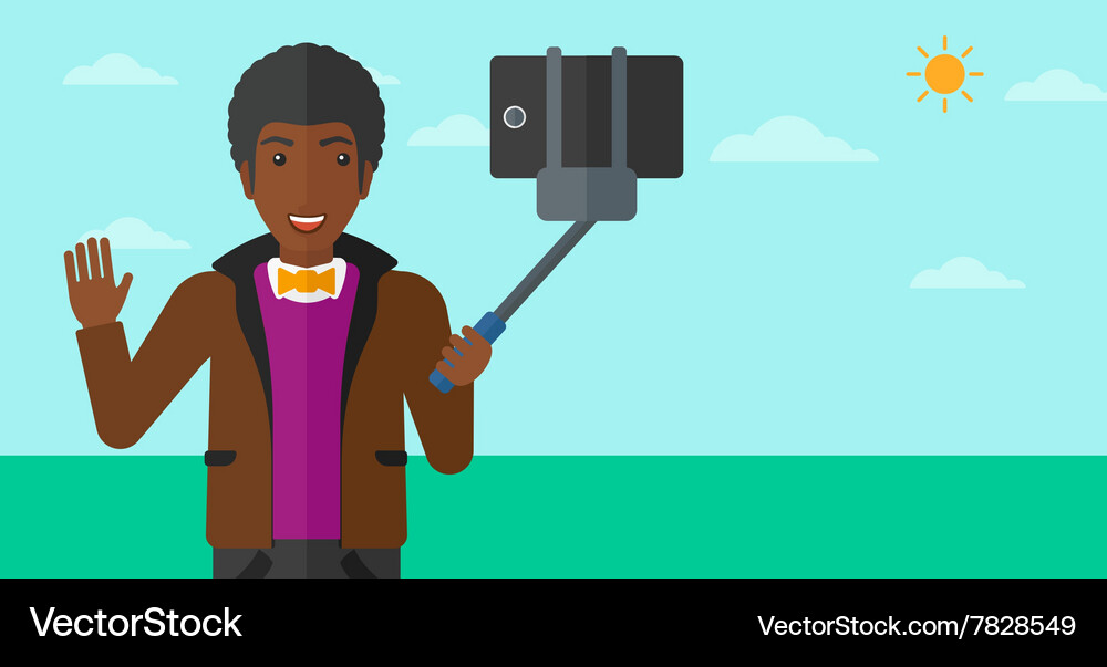 Man making selfie Royalty Free Vector Image - VectorStock