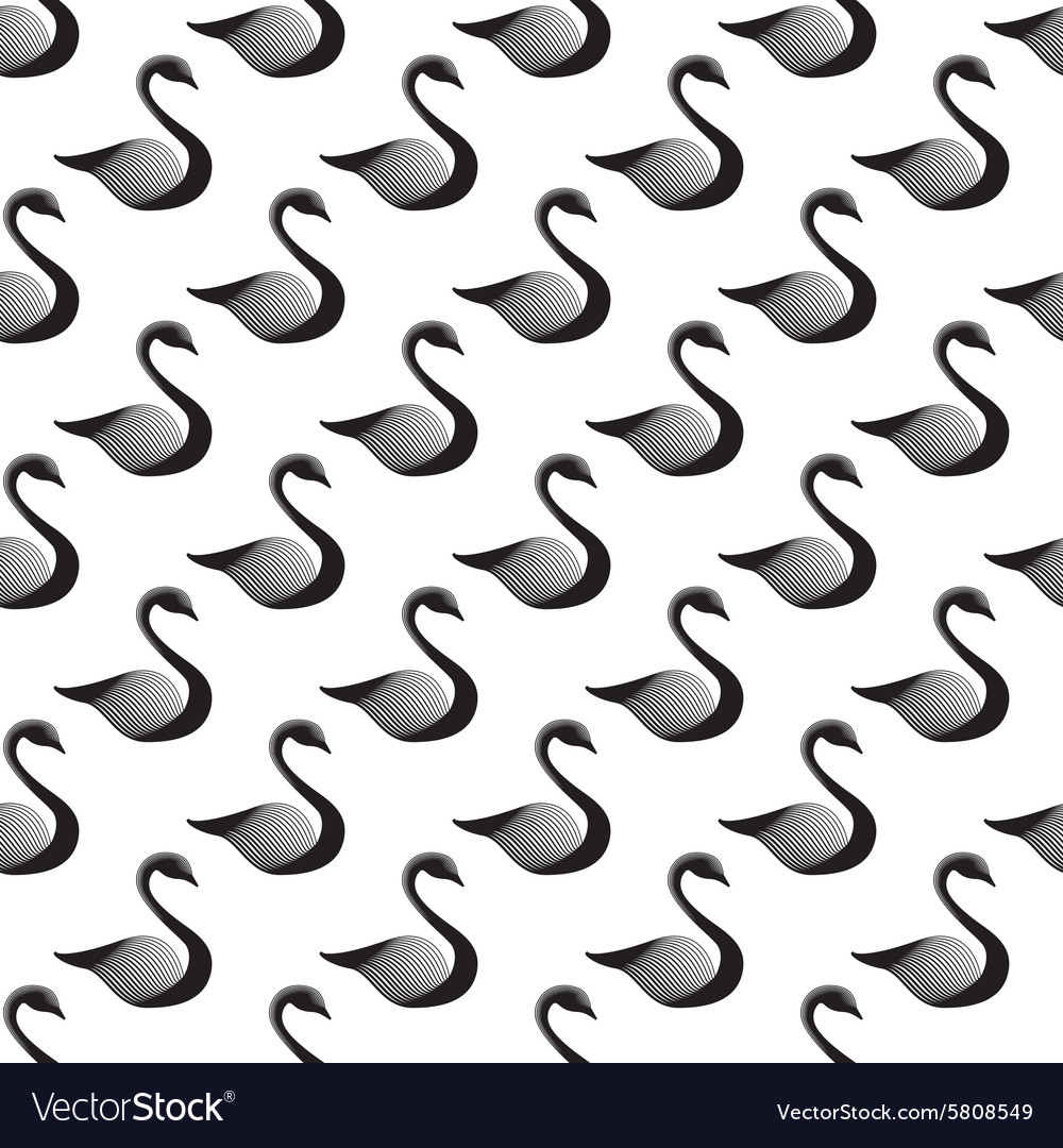 Minimalistic swan seamless pattern