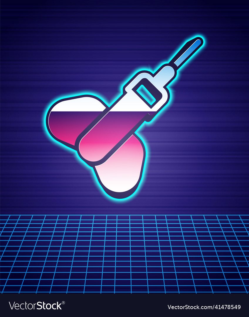 Retro style dart arrow icon isolated futuristic Vector Image Retro style dart arrow icon isolated futuristic
