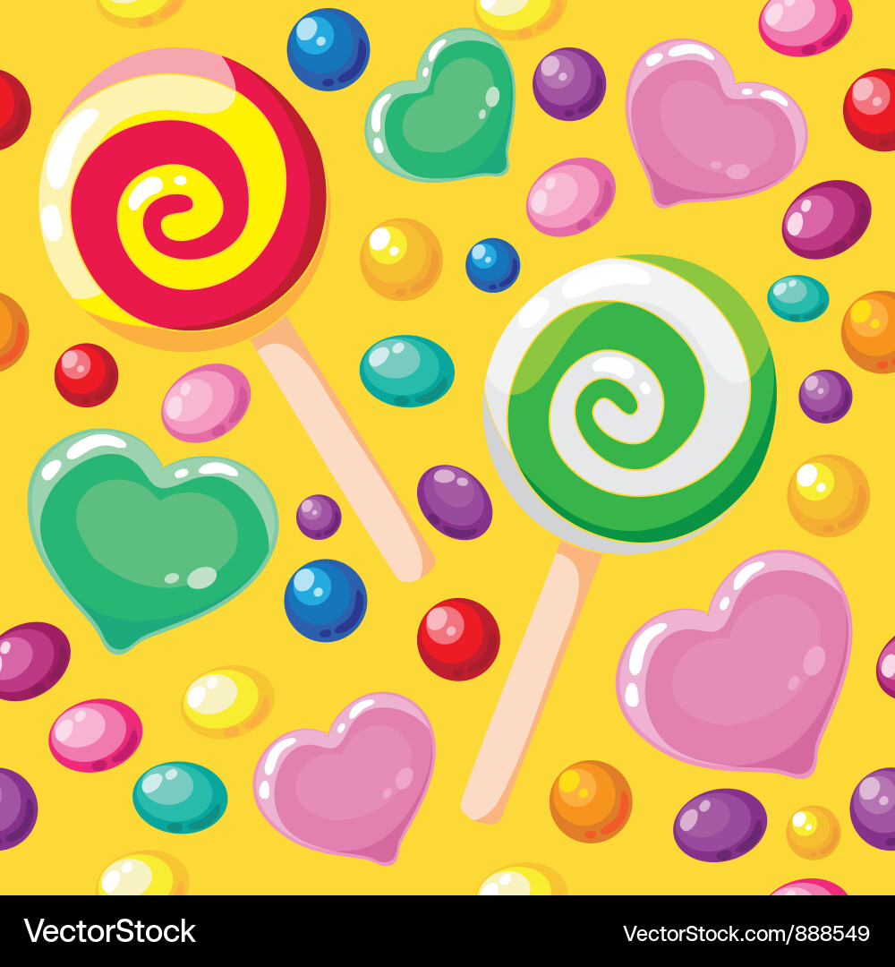 Seamless pattern cute candies Royalty Free Vector Image