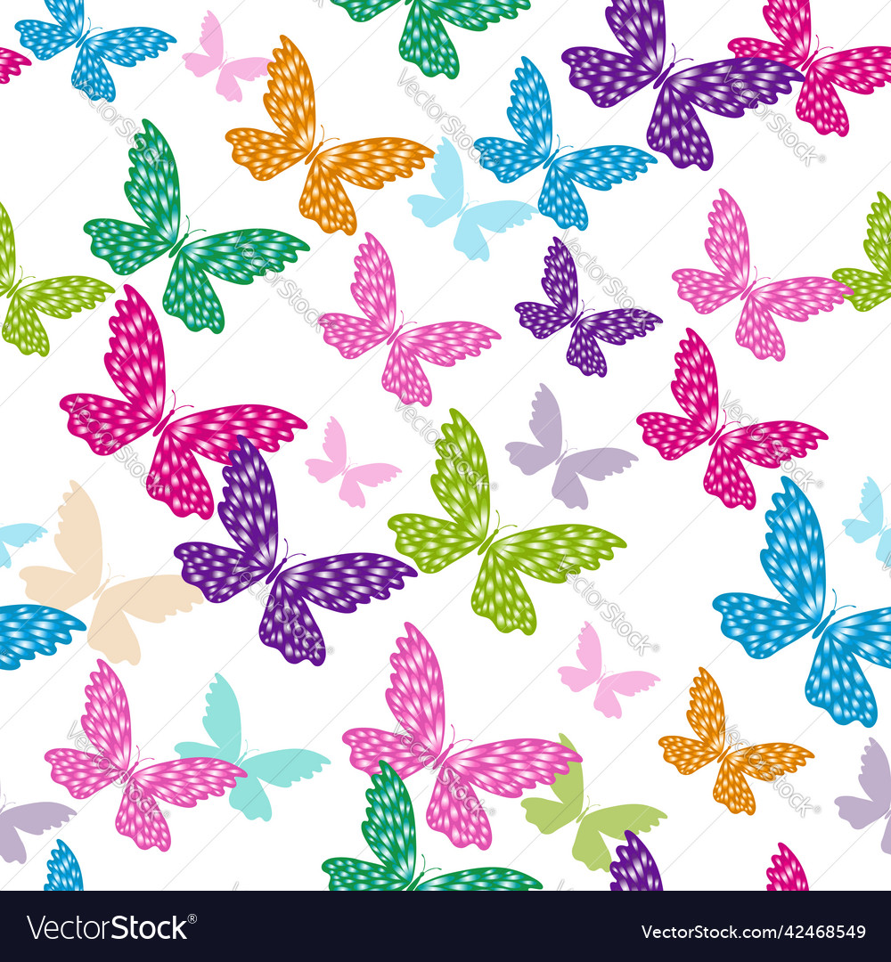Seamless pattern with gradient colorful flying