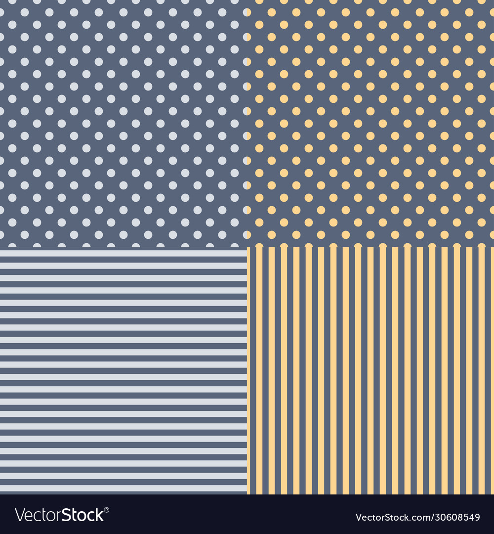 Set four seamless patterns striped and dots vector image Set four seamless patterns striped and dots