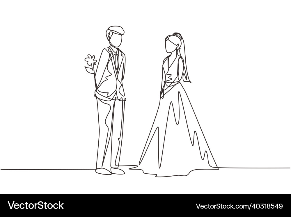 Single continuous line drawing romantic man Vector Image