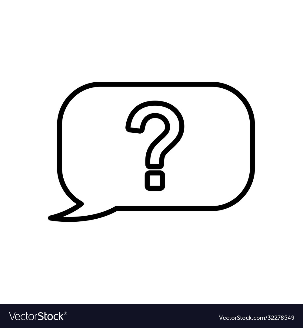 Speech bubble with question mark icon line style