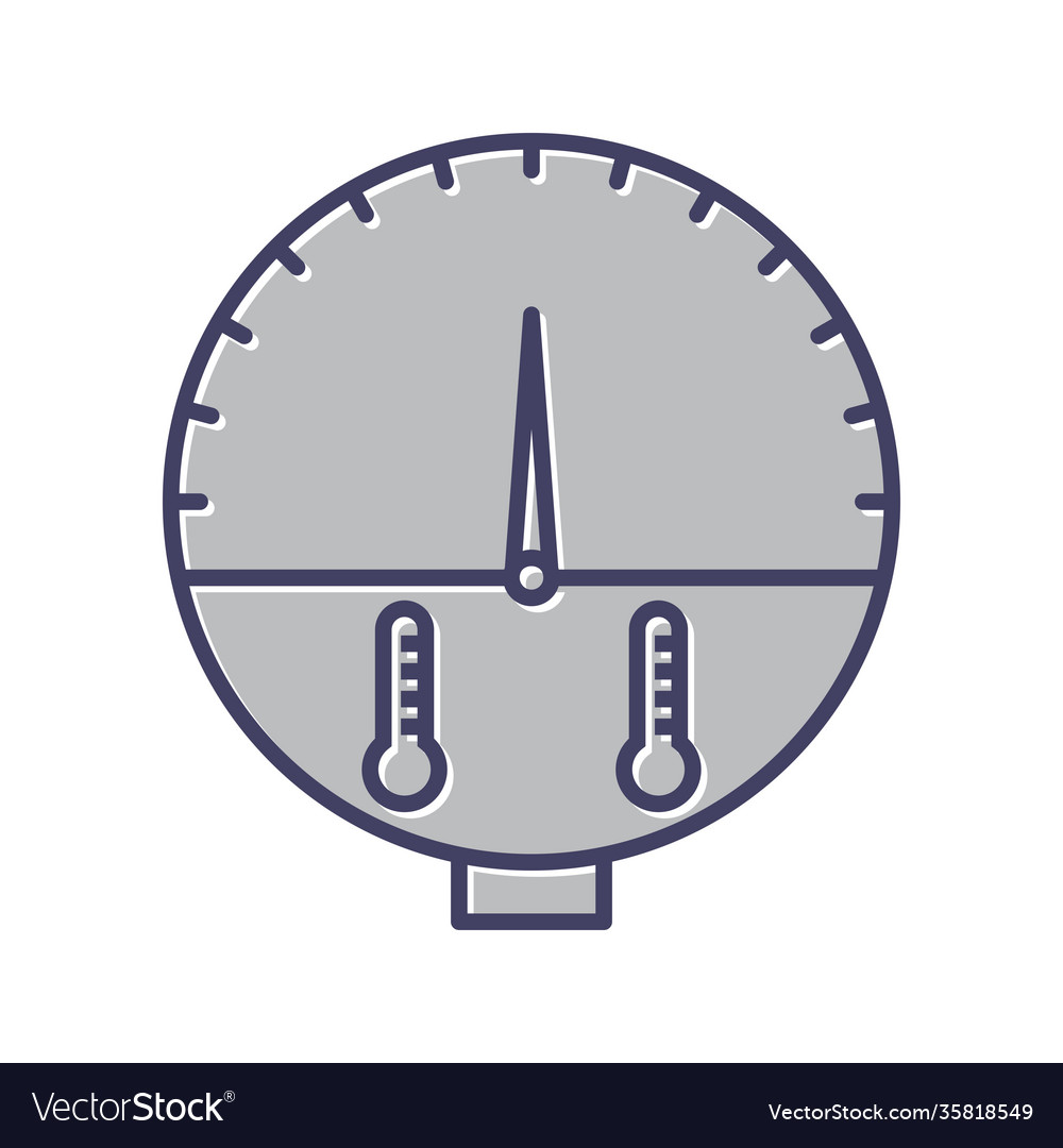 Unique temperature indicator line icon