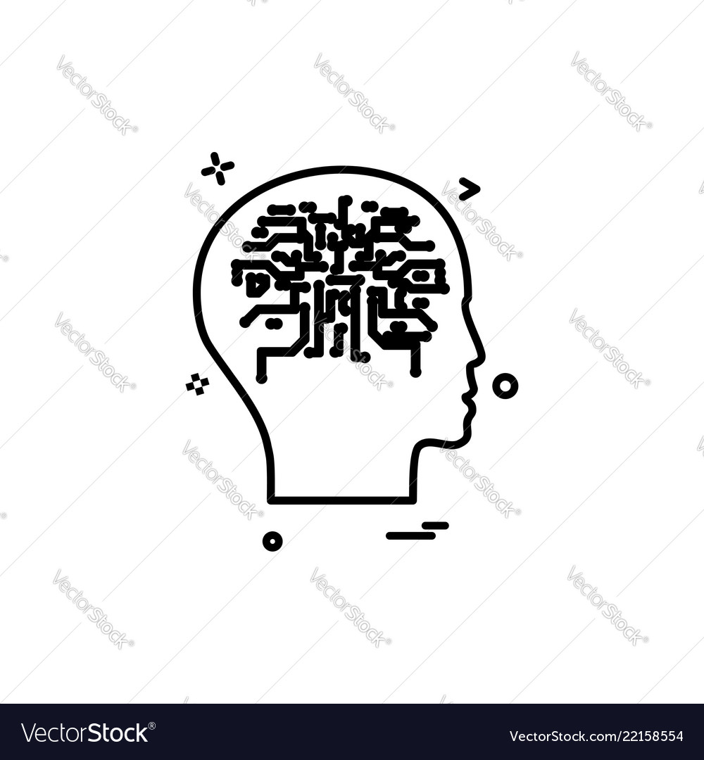 Artificial brain intelligence robot icon design Vector Image Artificial brain intelligence robot icon design