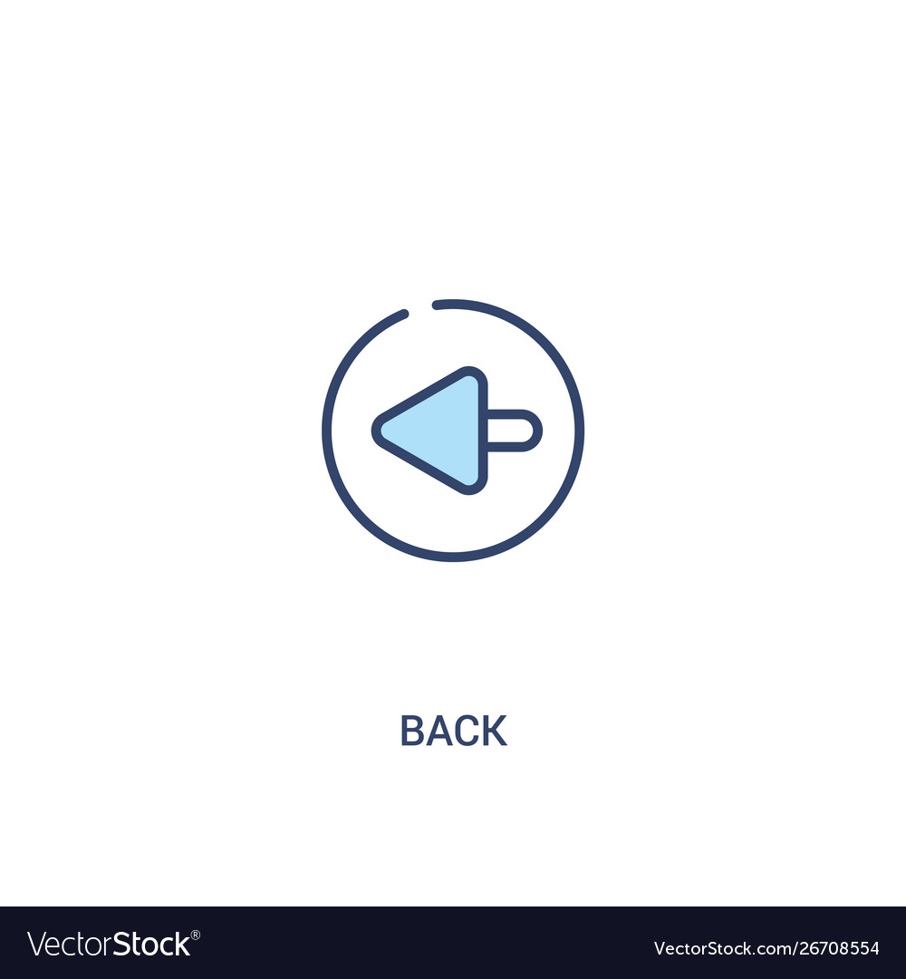 Back concept 2 colored icon simple line element vector image Back concept 2 colored icon simple line element