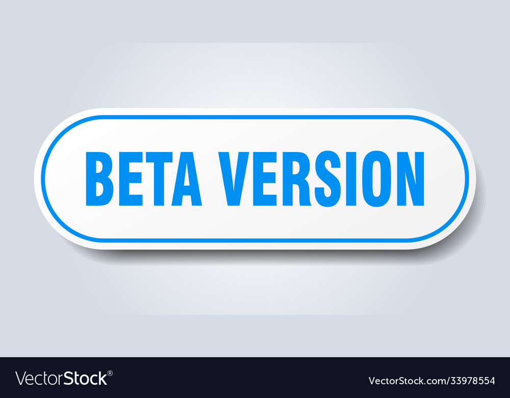 Beta version sign rounded isolated button white
