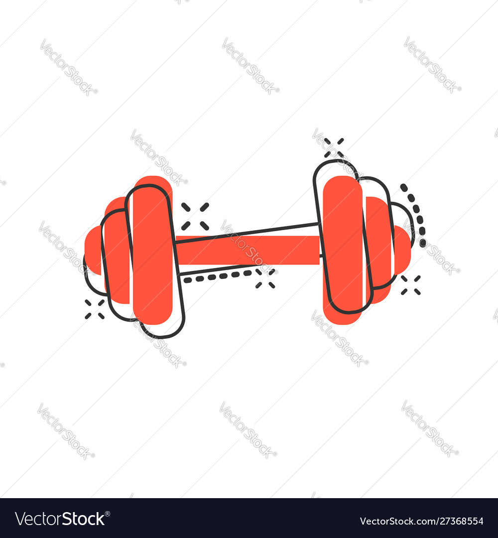 Cartoon dumbbell fitness gym icon in comic style Vector Image