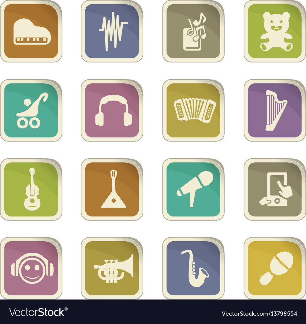 Children toys icons set