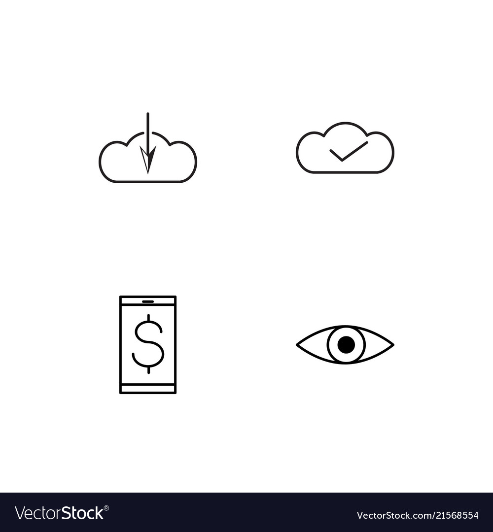 Cyber security linear icons set simple outline