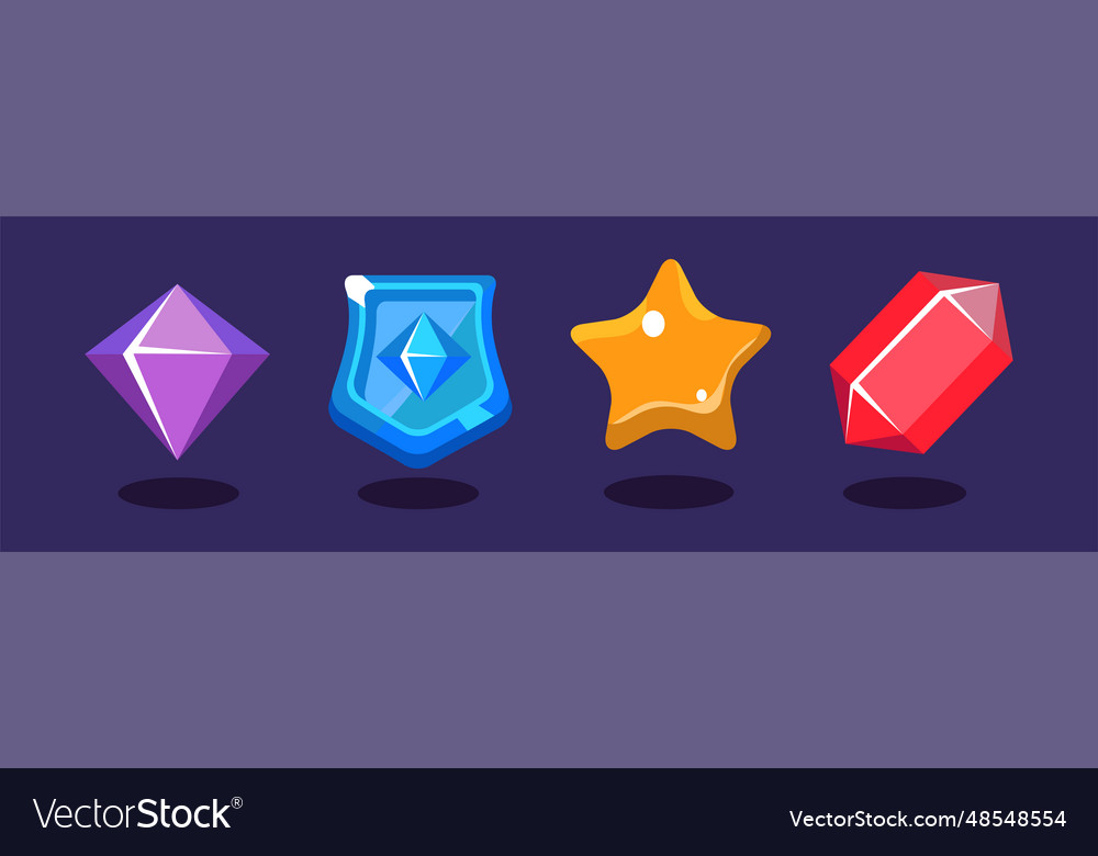 Game icon and glossy ui design element set vector image Game icon and glossy ui design element set