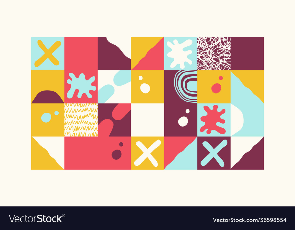 Hand-drawn abstract pattern design vector image Hand-drawn abstract pattern design